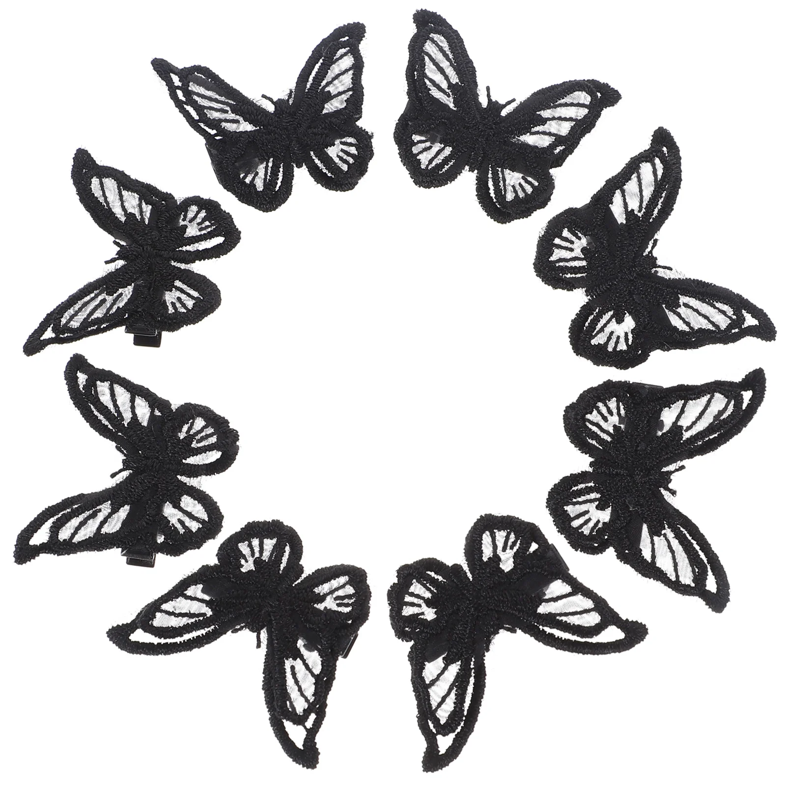 

8 Pcs Fairy Butterfly Hair Clip Miss Barrettes Accessories for Women Lace Butterflies