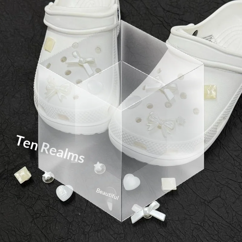 Breloques pour chaussures, imitation perle, nœud et cœur, accessoires décoratifs détachables DIY pour sabots, claquettes, cadeaux de fête d'Halloween