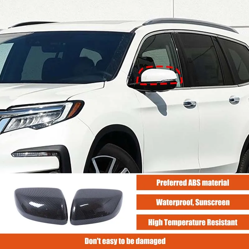 

2Pcs ABS Carbon Fiber For Honda Pilot 2023+ Honda Passport 2026 Car Exterior Mirror Cover Sticker Car Protection Accessories