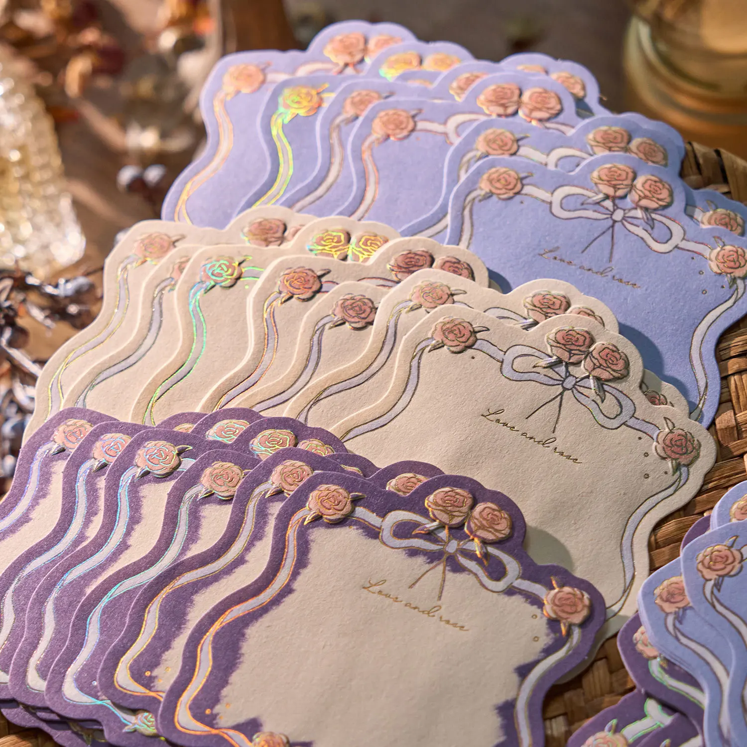 Buku Catatan Tri-Pack Retro 15 Lembar dengan Embos dan Foil Emas, Kertas Lepas untuk Mencatat & Mengirim Pesan