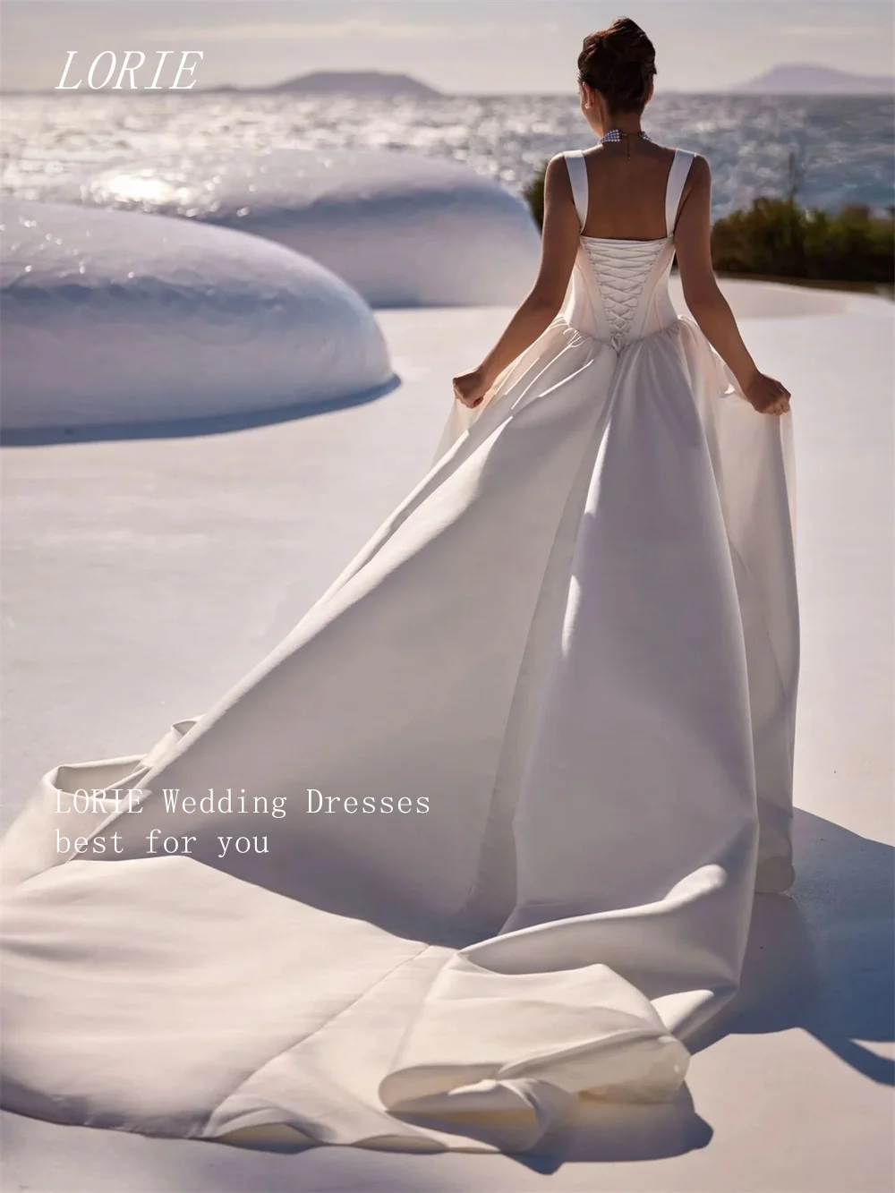 

LORIE Luxury Beading A Line Wedding Dress Corse Sweetheart Bridal Dresses Appliques Spaghetti Strap Wedding Gown Customized 2026
