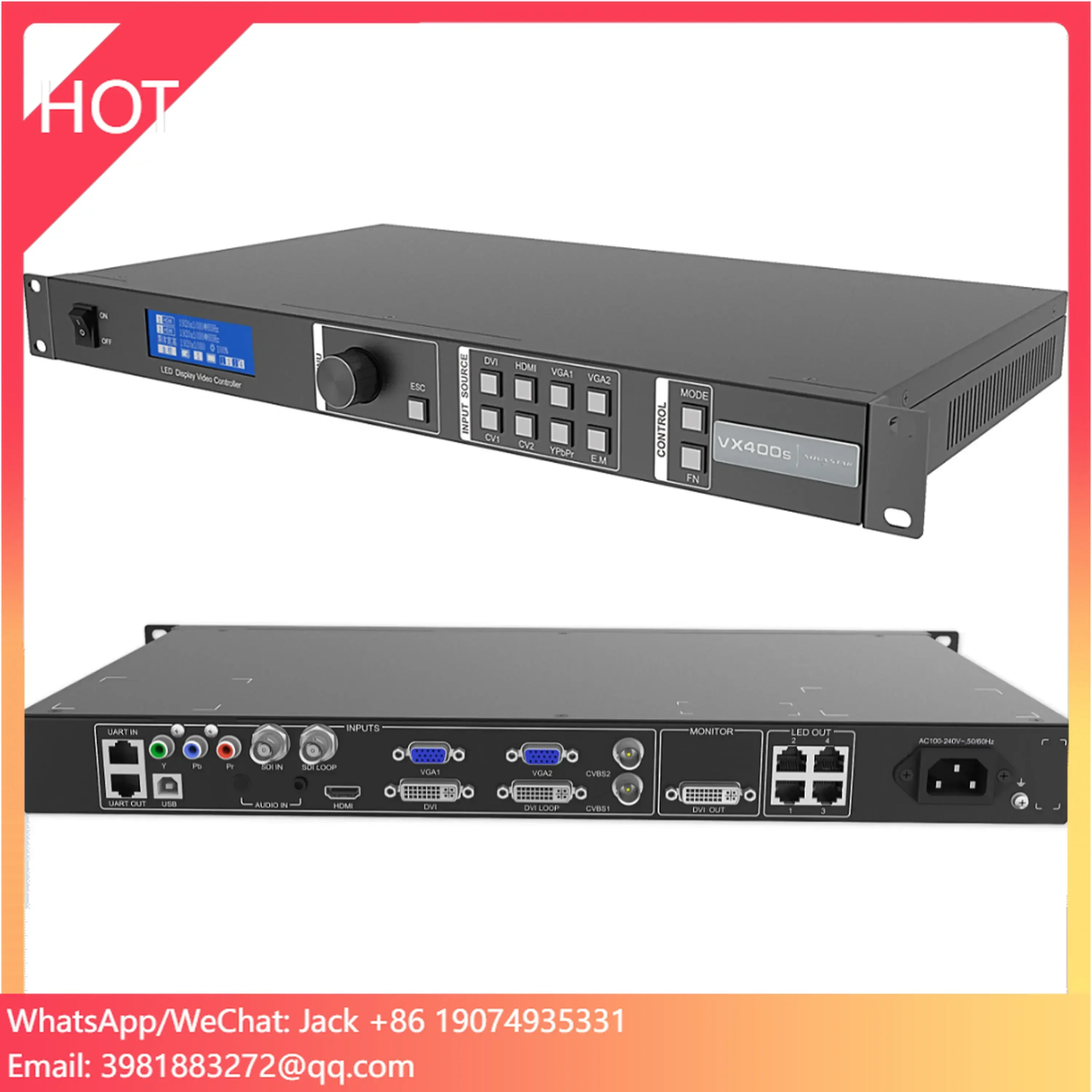 Muen Shenzhen Vx400svideo Controlador Áudio Profissional, Processador de Vídeo Display LED