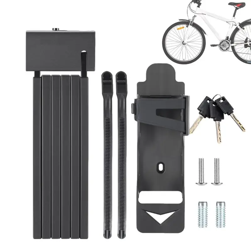 

Foldable Lock Heavy Duty Lock With Mounting Bracket And 3 Keys Portable Lock Anti-Theft Protection For Scooters Gates