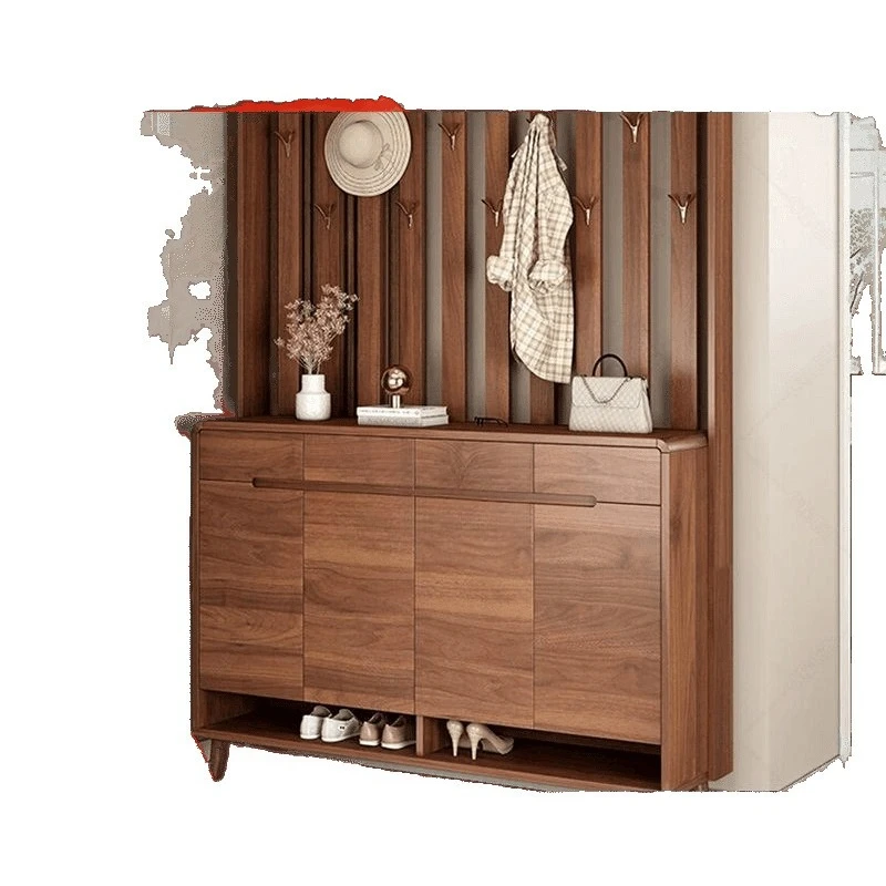 

Solid wood shoe cabinet, indoor home storage locker at the door of the home, and integrated shoes in the entrance cabinet.
