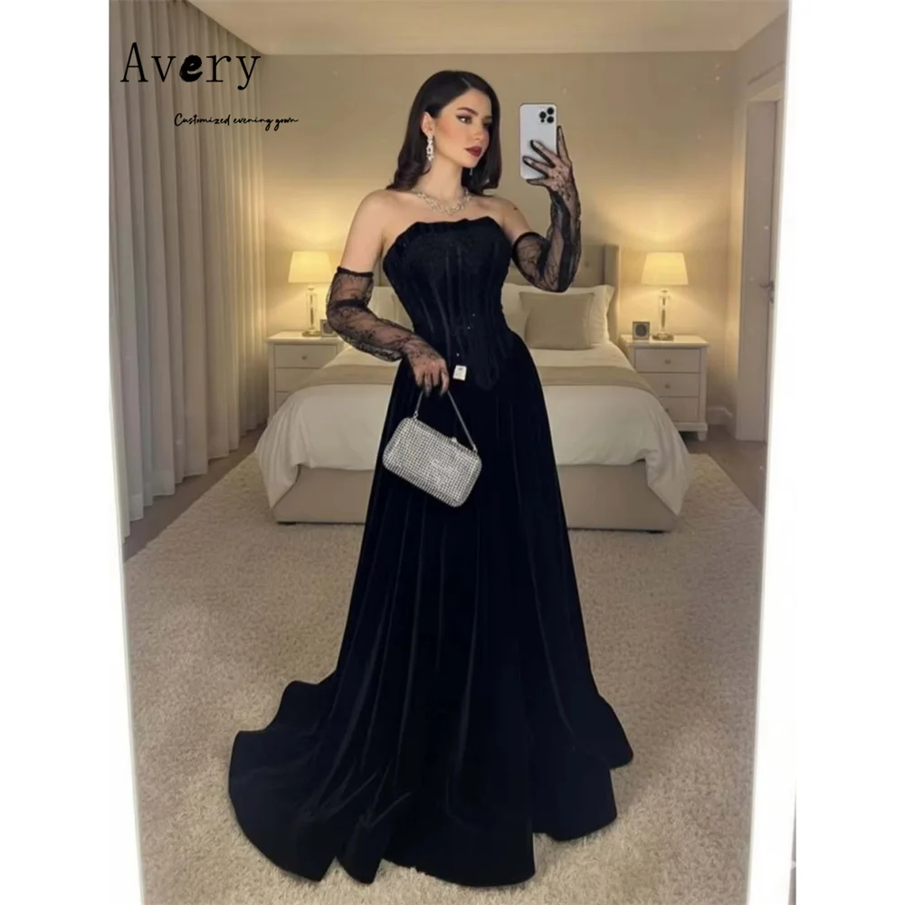

Avery Custom Black A-line Off-shoulder Tube Top Elegant Dress Luxury Wedding Guest Woman Party Dresses D/party Prom Dress 2026