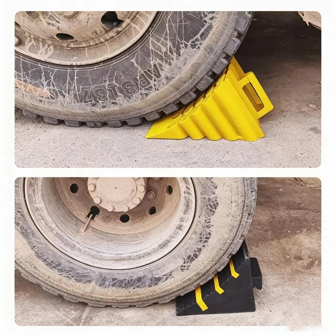 Portable Car Wheel Chock Anti Slip Tire Stop Block Heavy Duty Parking Wedge Truck Trailer RV Safety Portable Vehicle Accessory