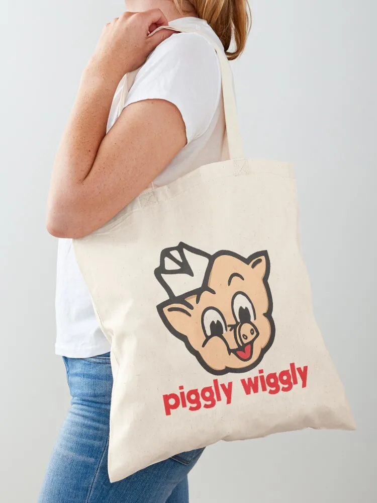 Vintage Piggly Wiggly Logo Tote Bag bags woman 2025 Big bag tote bags aesthetic Canvas Tote Bag