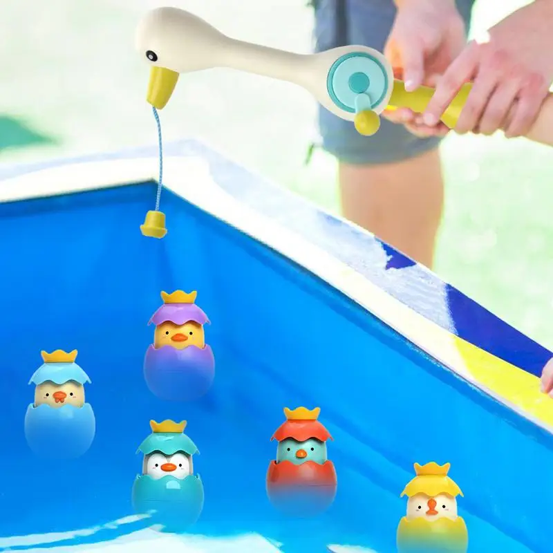 Fish Toys For Kids Cute Cartoon Animal Shape Kids Water Toys Learning Educational Toy Bath Toys 2-in-1 Play Fishing Set With