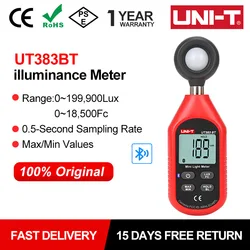 UNI-T UT383BT Mini Light Meter Bluetooth Digital Luxmeter Lux FC Environmental Testing Equipment Handheld Illuminometer