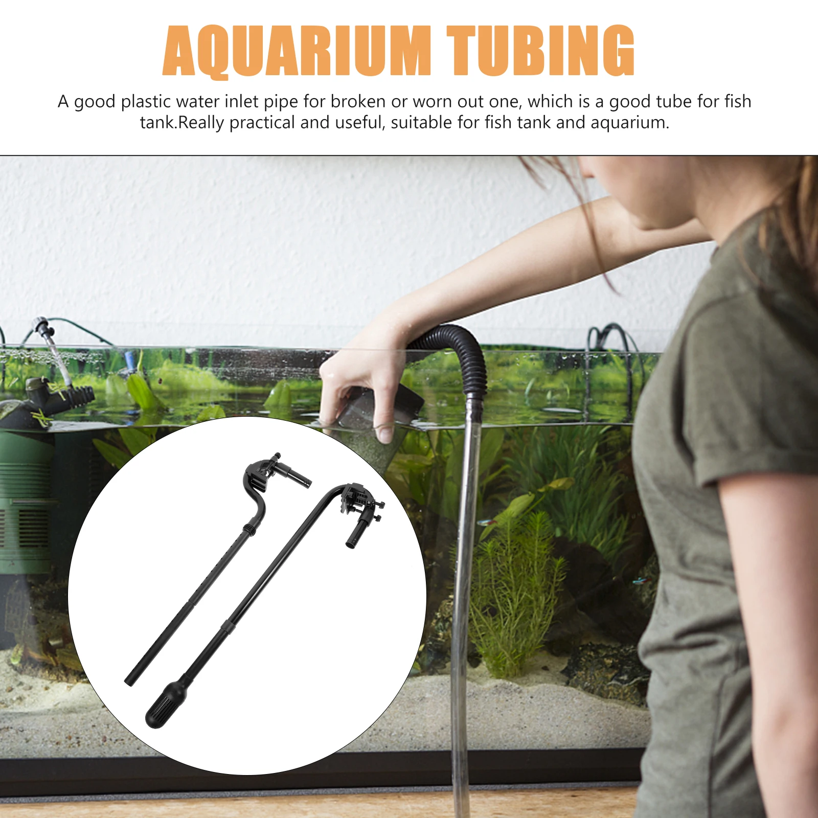 

Fish Tank Water Tube Durable Plastic Design Stable Replacement Aquarium Tubing Compact Outflow Pipe Inflow Tube Smooth Surface