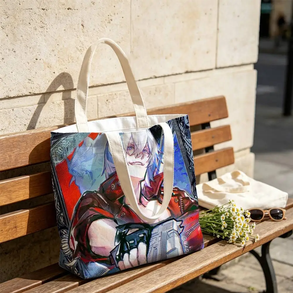D-Dante D-Devil May Cry 5 Printed Canvas Shoulder Tote Bag for School Work and Commute 3