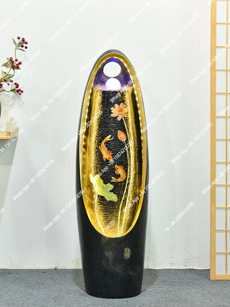Lucky water ornament Feng Shui ball decoration living room indoor fountain landscape floor humidifier housewarming - view 5
