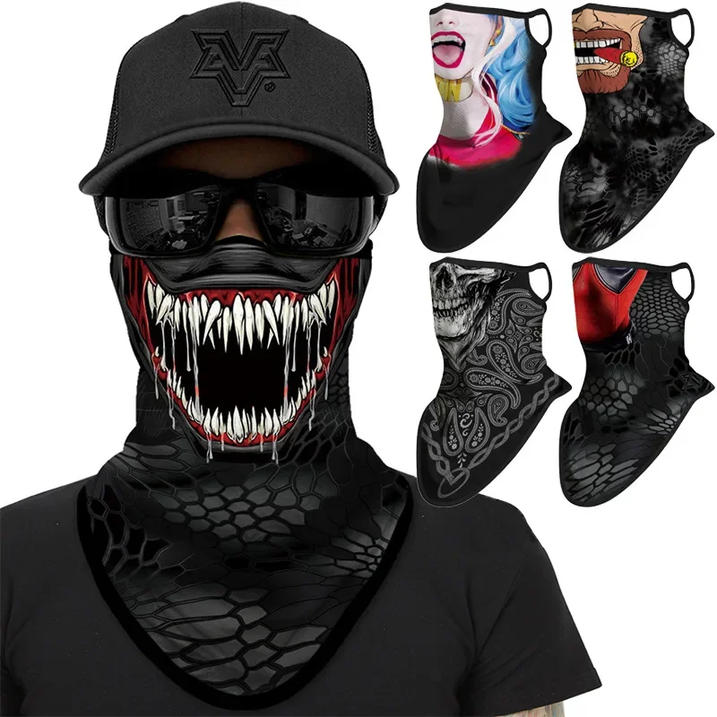 Windproof Half Mask Neck Warm Cycling Headgear Joker Triangle Scarf Earloop Venom Face Cover Breathable Face Balaclava Men Women