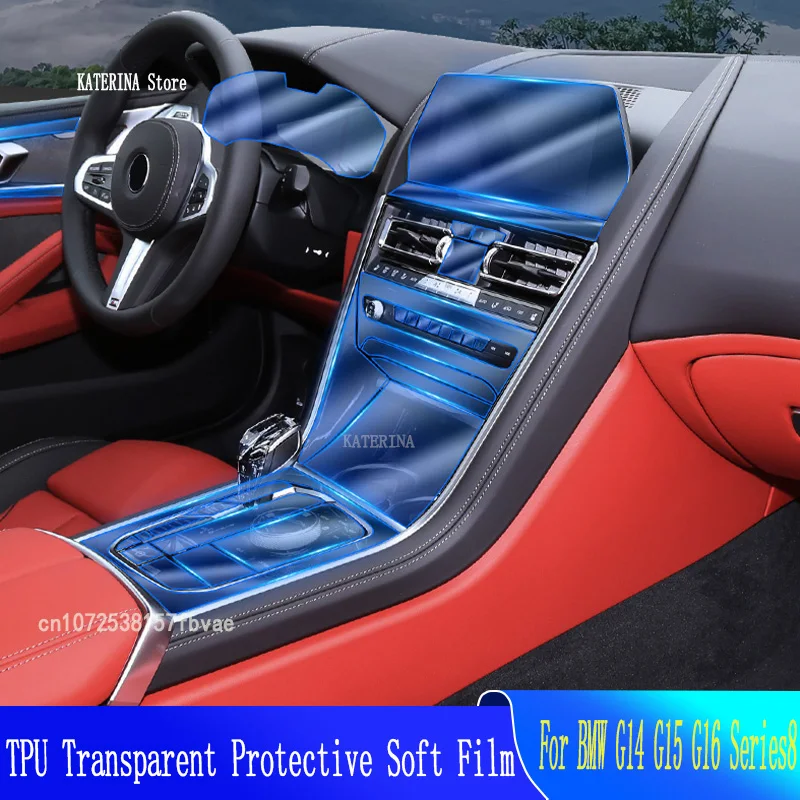 

TPU Car Interior Gear Dashboard Protective Film Transparent For BMW G14 G15 G16 Series8(2019-2021) Anti-scratch Accessories