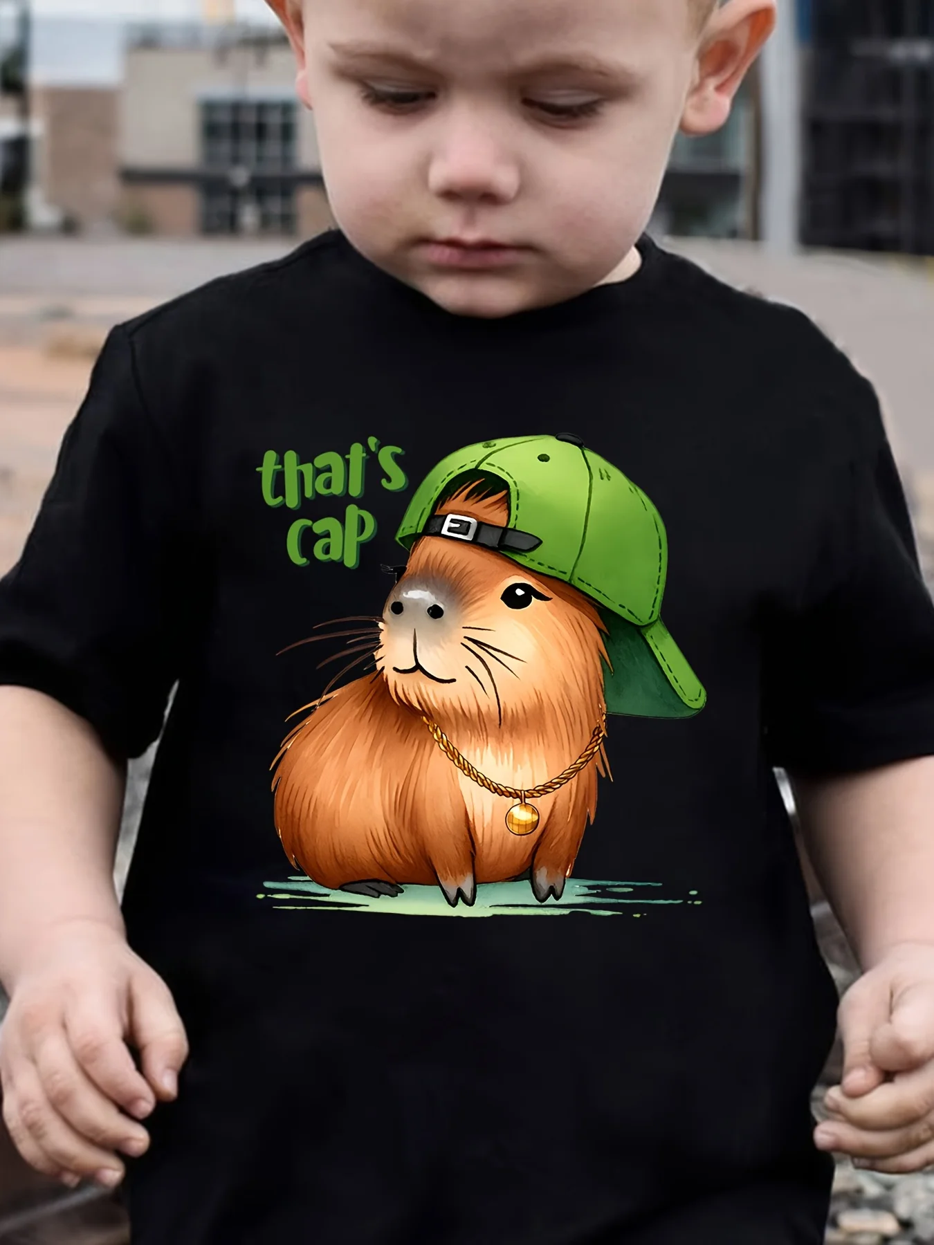 Family Cute Capybara Matching Cotton Tee Parent Boy Girl Soft Summer Crew Neck Short Sleeve Top for Animal Lover Fans Tops