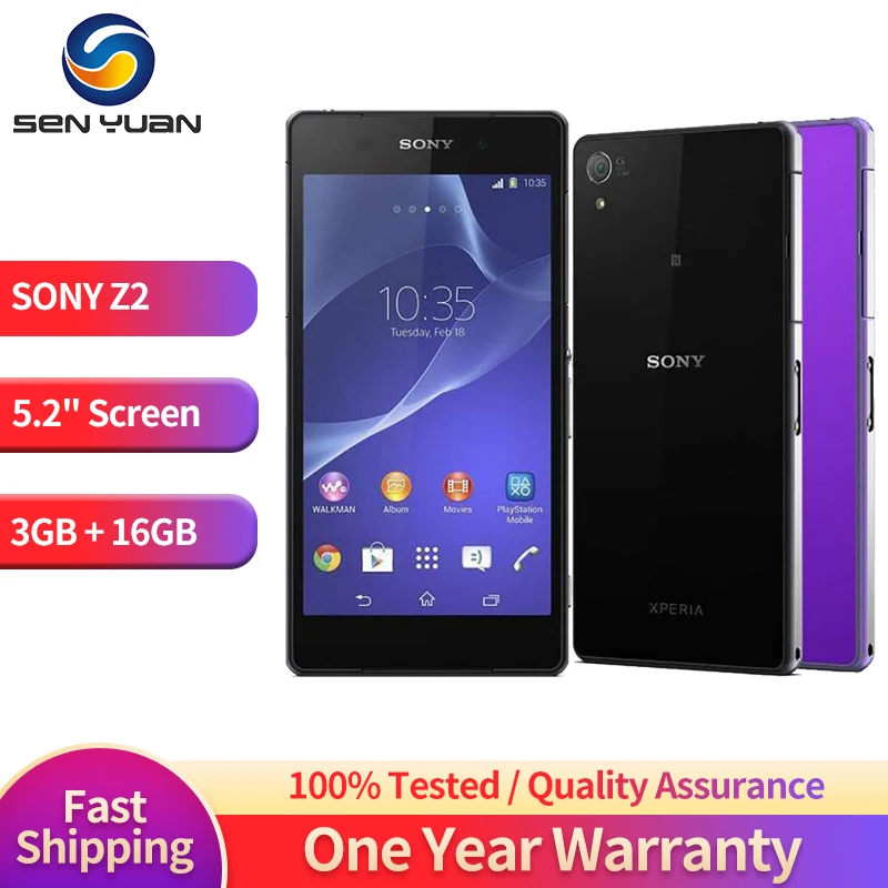 

Sony Xperia Z2 D6503 Refurbished Original Unlocked Ericsson Xperia 20MP 5.2" CellPhone 3G WIFI Android Phone