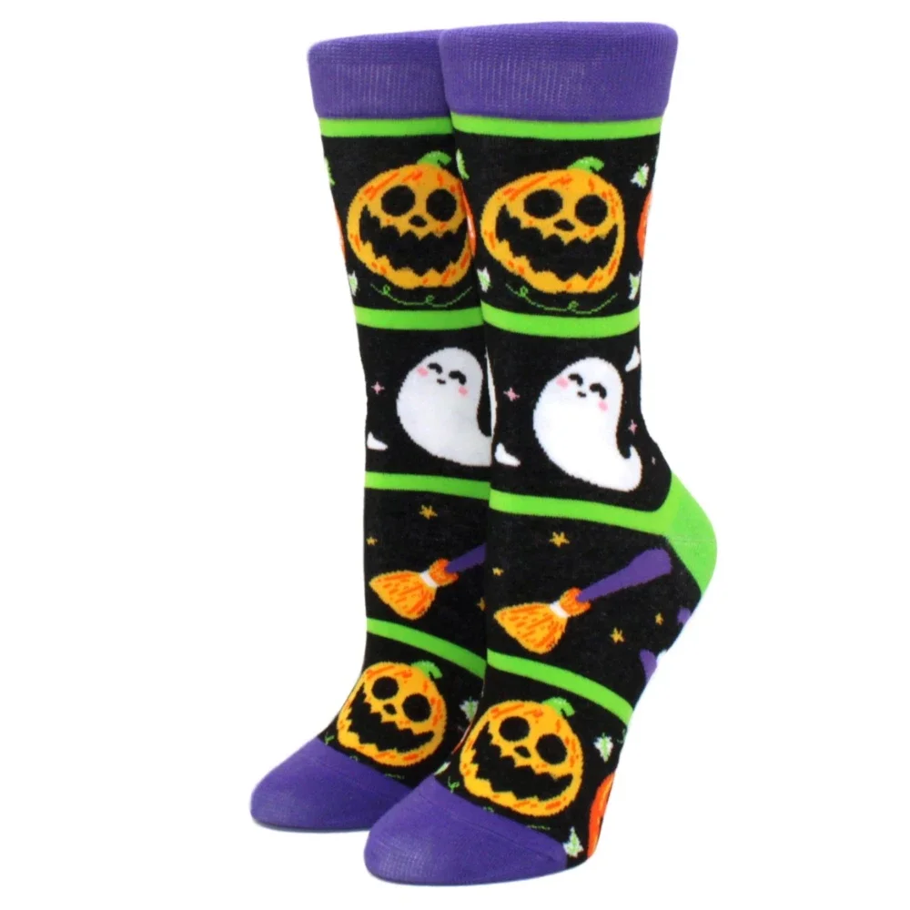 New Hot Sale Halloween Women Harajuku Socks Funny Skeleton Alien Girl Socks Pumpkin Socks Monster Socks Bat Crew Socks