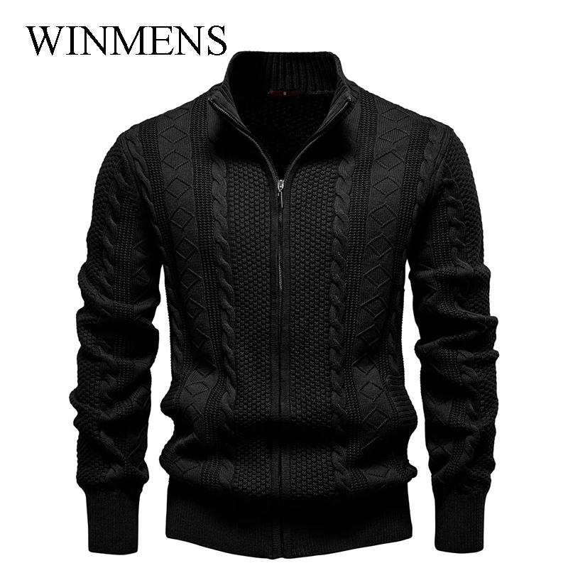 

Men' Cotton Cardigan Solid Embroidery Long Sleeve Youth Sweater Autumn And Winter 2025 High Quality Woolen Jacket