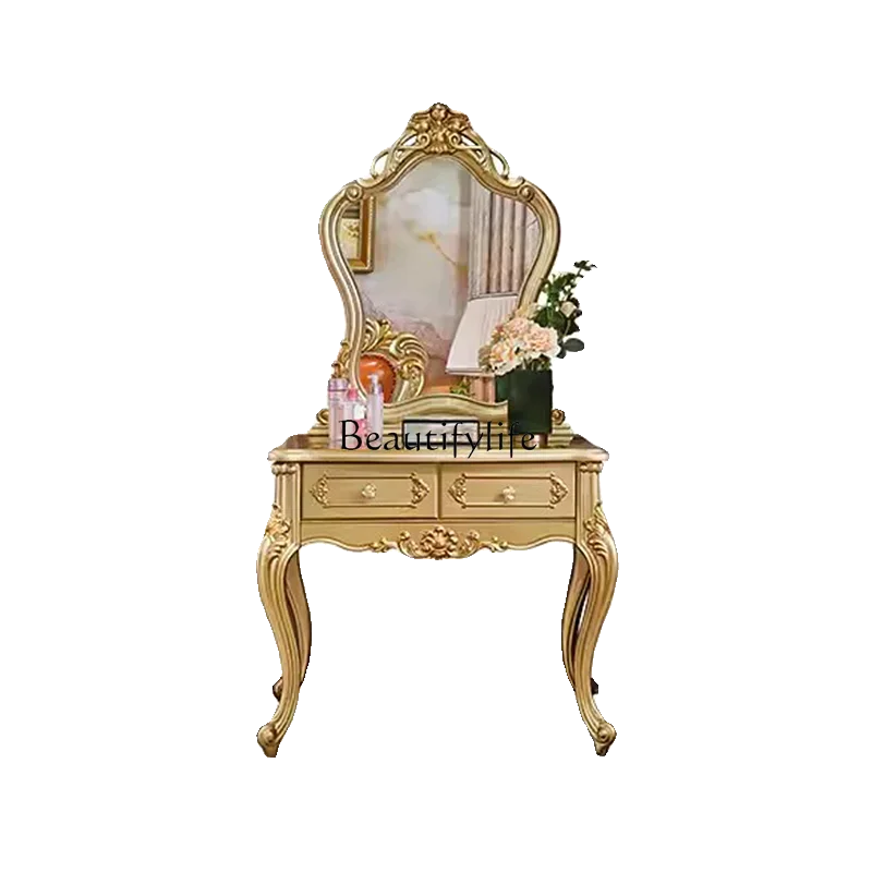 

FG28European solid wood small apartment dressing table French villa luxury carved dressing table