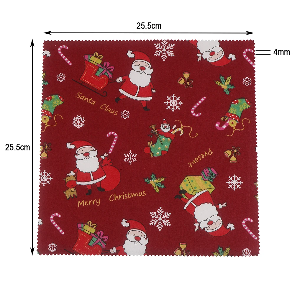 Random Christmas Set,Printed Cotton Twill Fabric Patchwork,Square Shape Cloth Bundle For DIY Handmade Sewing&Quilting Material