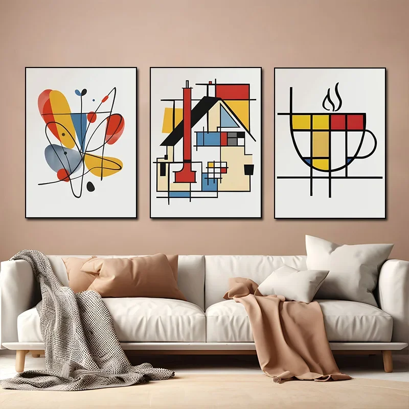 Abstract Butterfly Colorful Bird Coffee House Treble Clef Poster Print Wall Art Pictures Canvas Painting Room Home Decor Gift