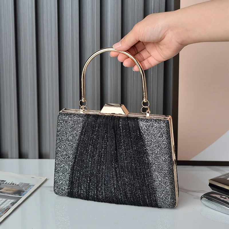 2023 New Banquet Bags Womens High-end Lace Evening Bag Shiny Fashion Handbags Sequines Shoulder Bags Luxury Clutch and Purse