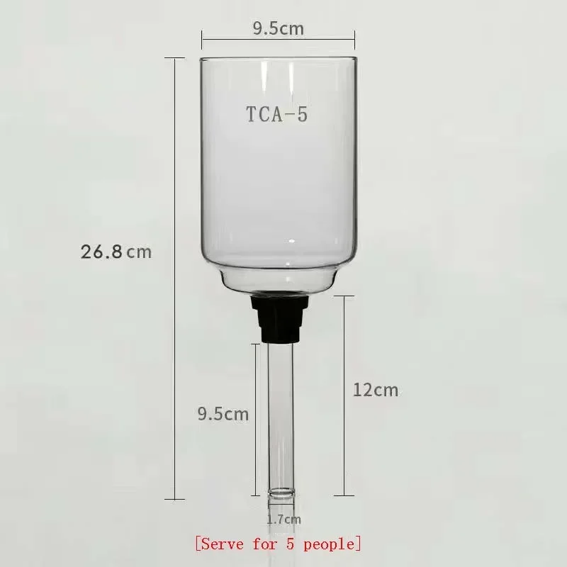 Sifón de vidrio de alta calidad, accesorios para cafetera caliente, piezas de repuesto para cafetera, 3/5 tazas