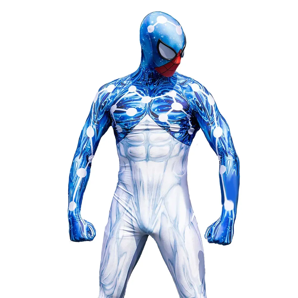 Star Spiderman Cosplay Costume Spidey Boy Halloween Costume Superhero Printed Spandex Bodysuit Disfraces De Halloween Adult Kids