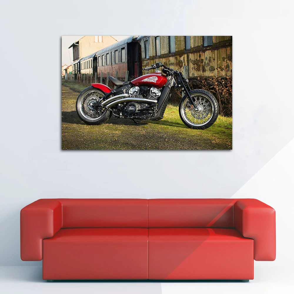 Cruiser Motorcycle Scout Bobber Wall Art Posters and Prints Motorbike Photo Canvas Paintings For Living Room Home Decor