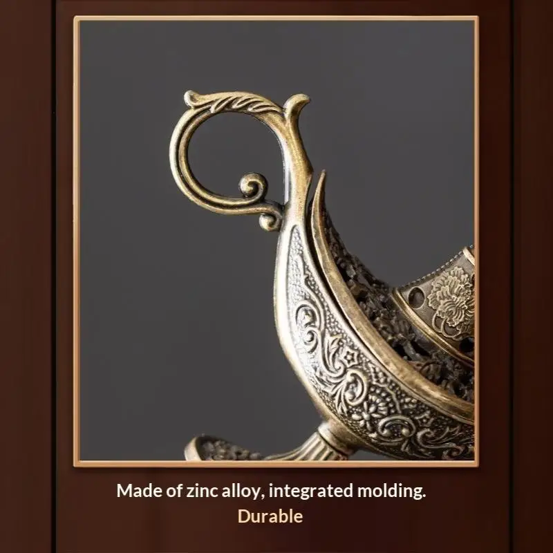 Hot Sale Antique Style Lamp Metal Incense Burner Scented & Unscented Candle Holder Home Decor Gift Arabic Incense Burner