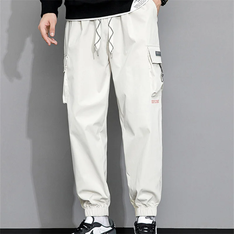 

Classic Design Multi Pocket Cargo Pants, Men's Casual Loose Fit Drawstring Cargo Pants/Joggers For Spring Summer Outdoor