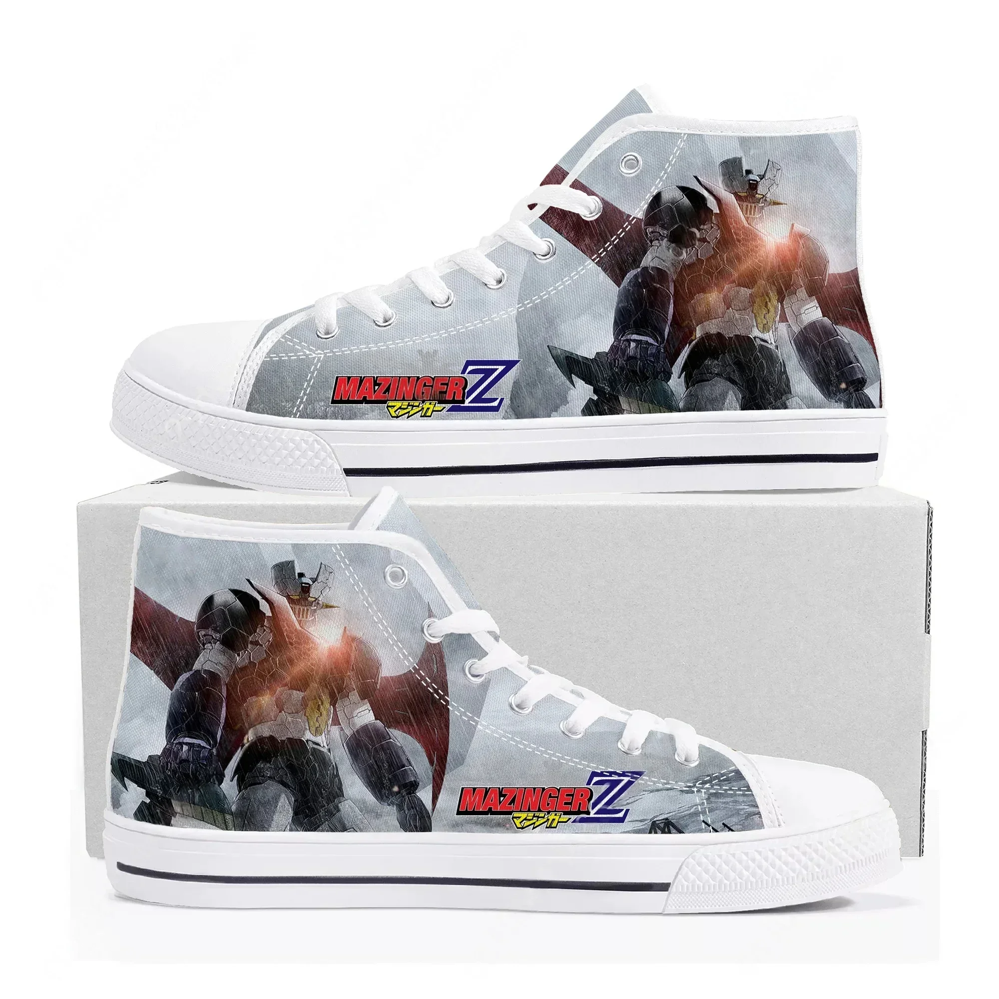 Hot Comics Mazinger Z Manga High Top Sneakers High Quality Mens Womens Canvas Sneaker Casual Couple Shoes Custom Shoe