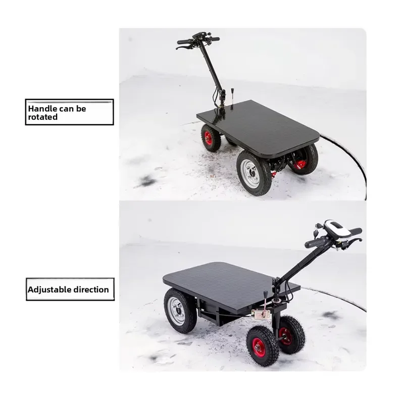 Heavy Duty Electric Flatbed Truck Folding Cargo Scooter for Construction Site Transport and Decoration Material Hauling