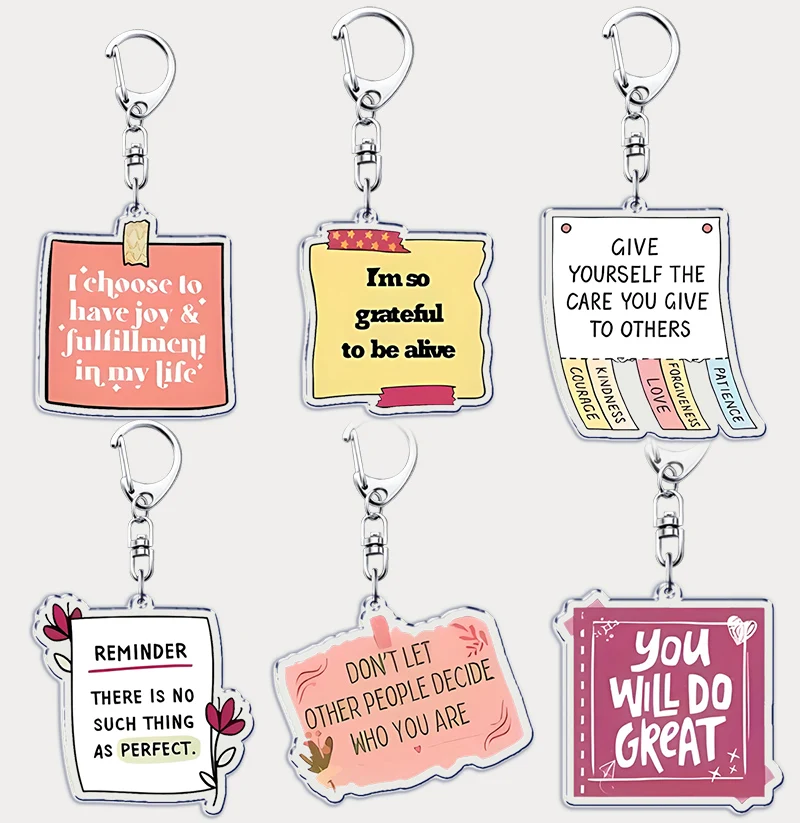 46 Styles Inspirational Quote Keychains Keyring for Accessories Bag Pendant Motivational Keyring Jewelry Fans Gifts Self Care