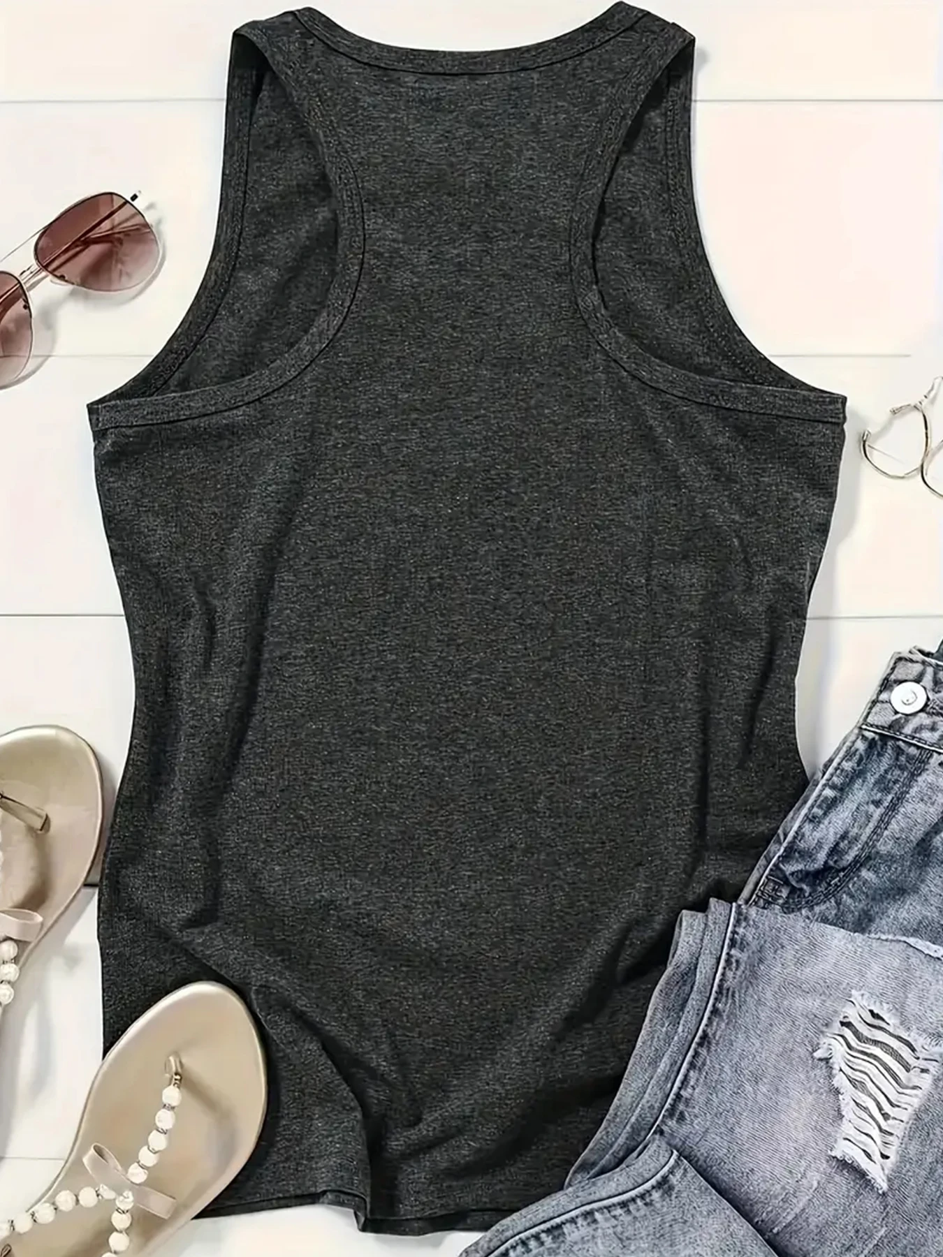 Nie dzisiaj bluzka damska z nadrukiem listów koszulka bez rękawów w stylu Casual, letnia nowe bluzki z okrągłym dekoltem na ubrania dla kobiet