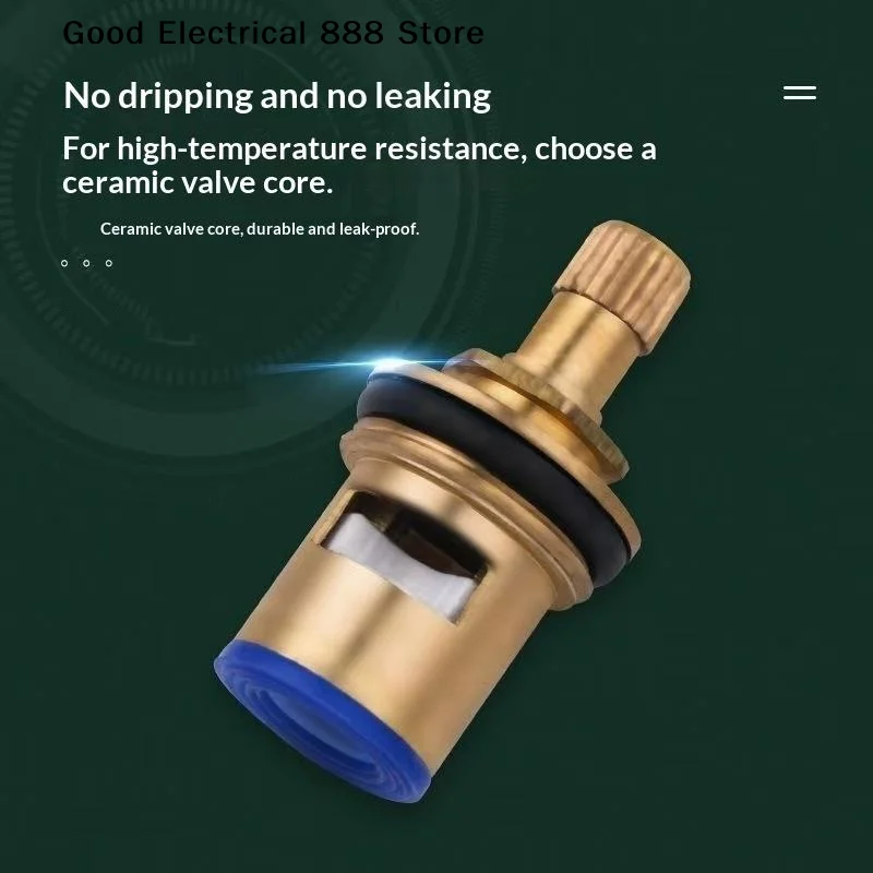 【G】Universal Replacement Tap Valves Brass Ceramic Disc Inner Faucet Valve For Bathroom, Clockwise Or Anti-clockwise