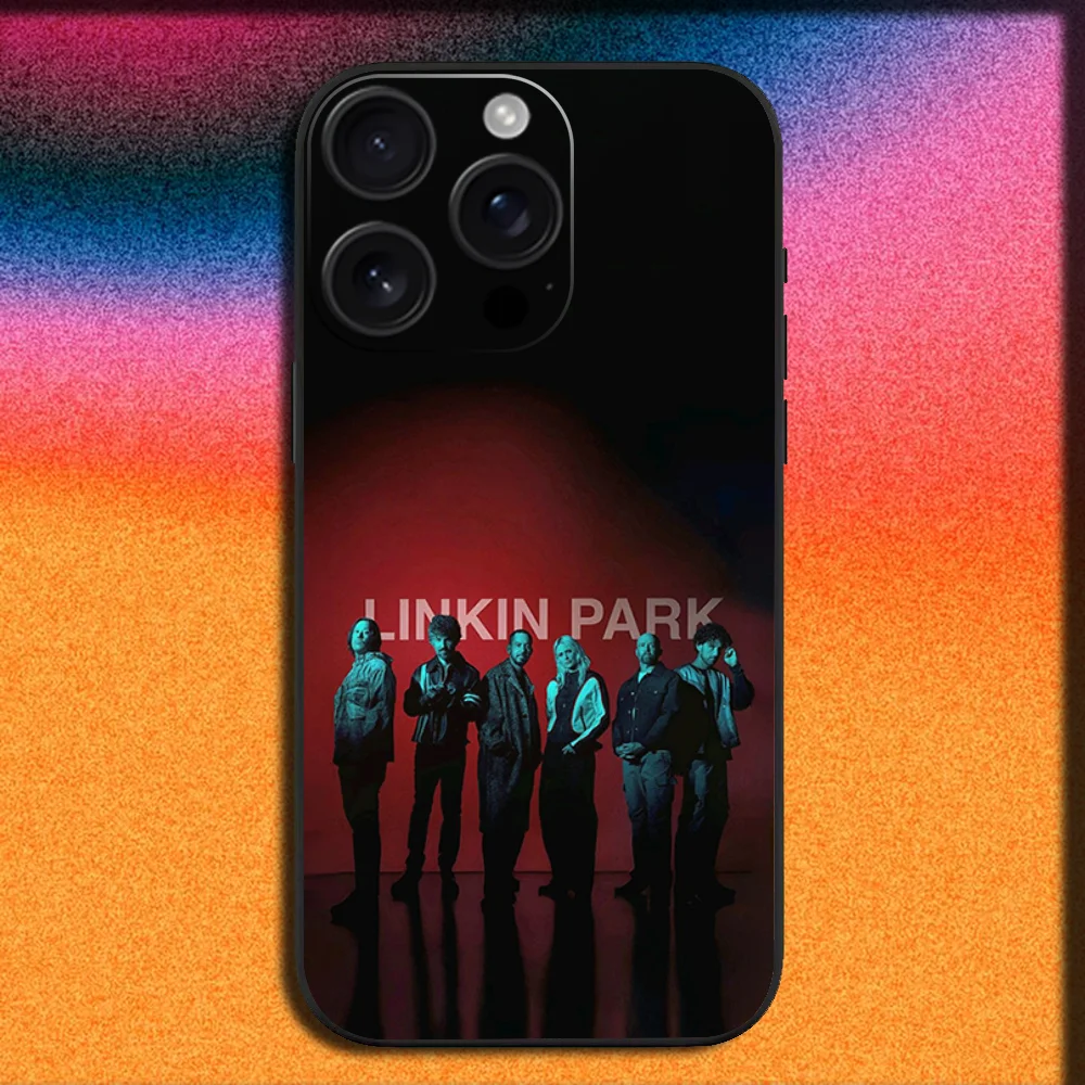 حافظة هاتف Singer Band L-Linkin P-Park لهاتف iPhone 16,15,14,13,12,11,Pro,XS,Max,XR,Plus,SE,Mini غطاء أسود ناعم