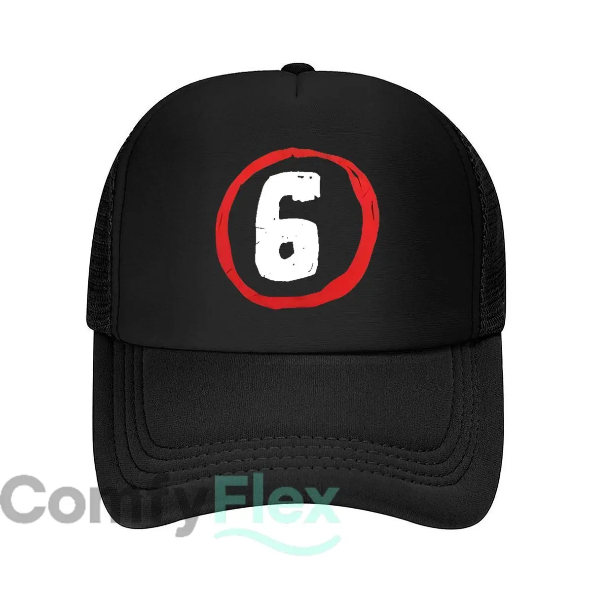 الدائرة الحمراء رقم 6 قبعة بيسبول شبكية للنساء للجنسين أنثى الشاطئ أبي قبعة الهيب هوب Snapback قبعة #1