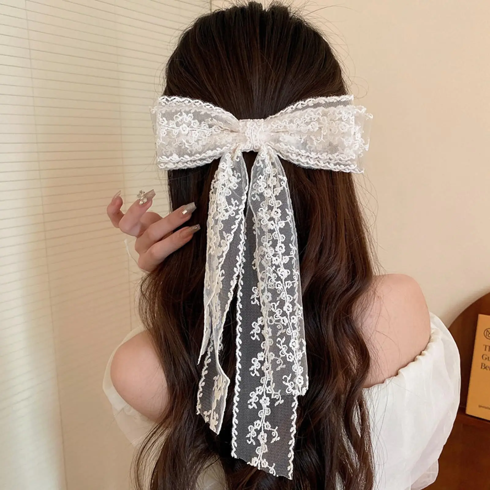 Elegant Lace Bow Hair Clip for Women Trendy Cute Hairpins Headdress Headband with Clip Barrettes Girls Hair Accessories