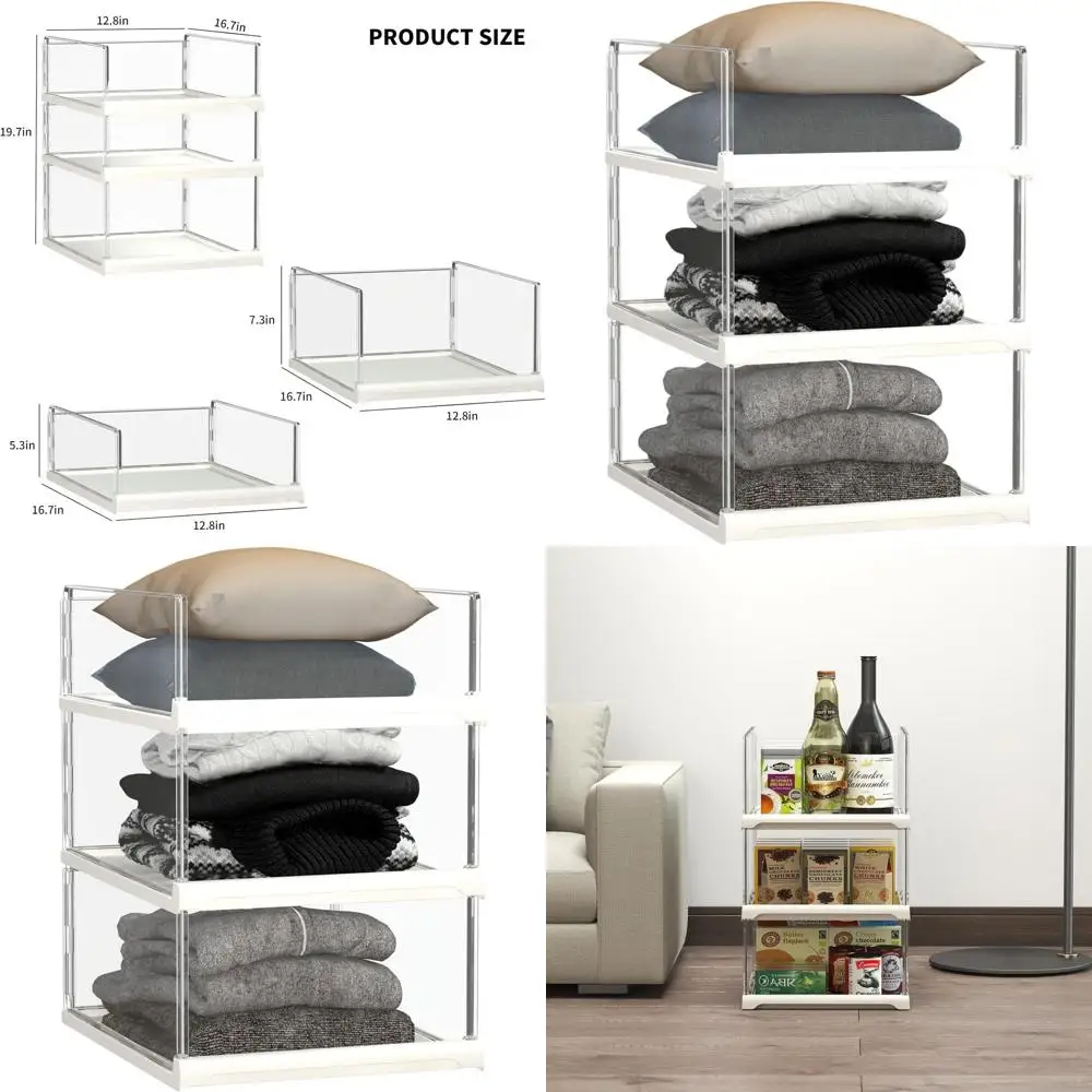 

Складные прозрачные органайзеры для шкафов - универсальные полки для хранения для дома и офиса