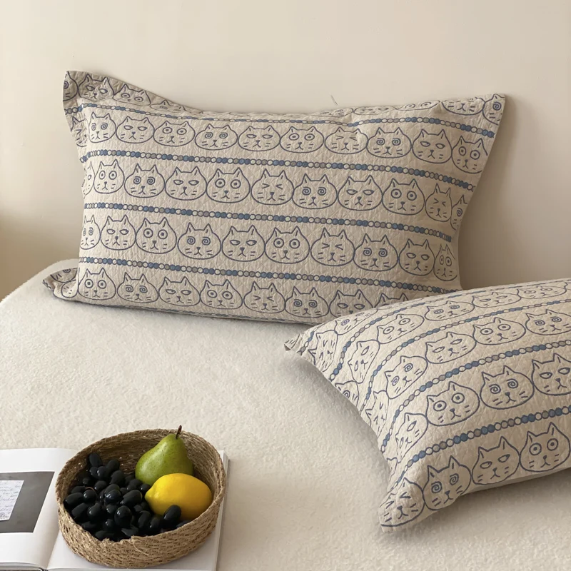 غطاء وسادة ناعم لطيف على شكل قلب فتاة جديدة لعام 2025، غطاء وسادة بسيط مكون من أربع طبقات، غطاء وسادة صغير طازج لحماية الأوساخ #4