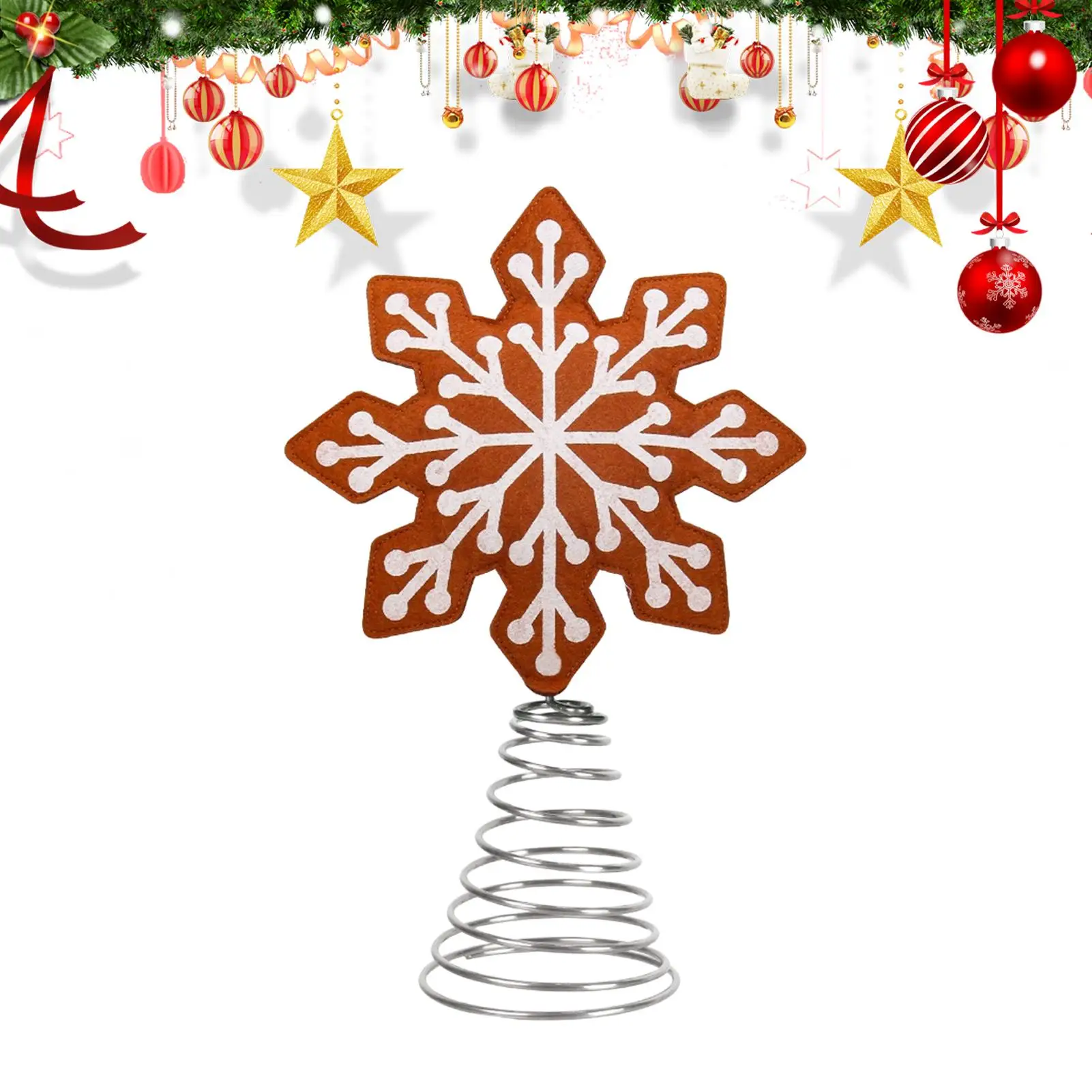 

Christmas Tree Topper Decorative Felt Tree Topper Snowflake/Star Xmas Decorations Ornaments For Garden School Living Room decor