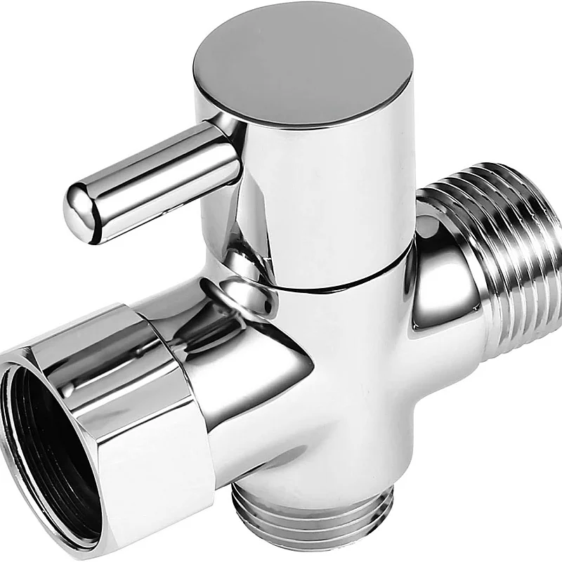 Bidet T-connector, 3-way T-valve Brass Water Inlet 7/8 ' 15/16' 1/2 ' 3/8' EU Adapter for Toilet Bidet Spray Shower Attachments