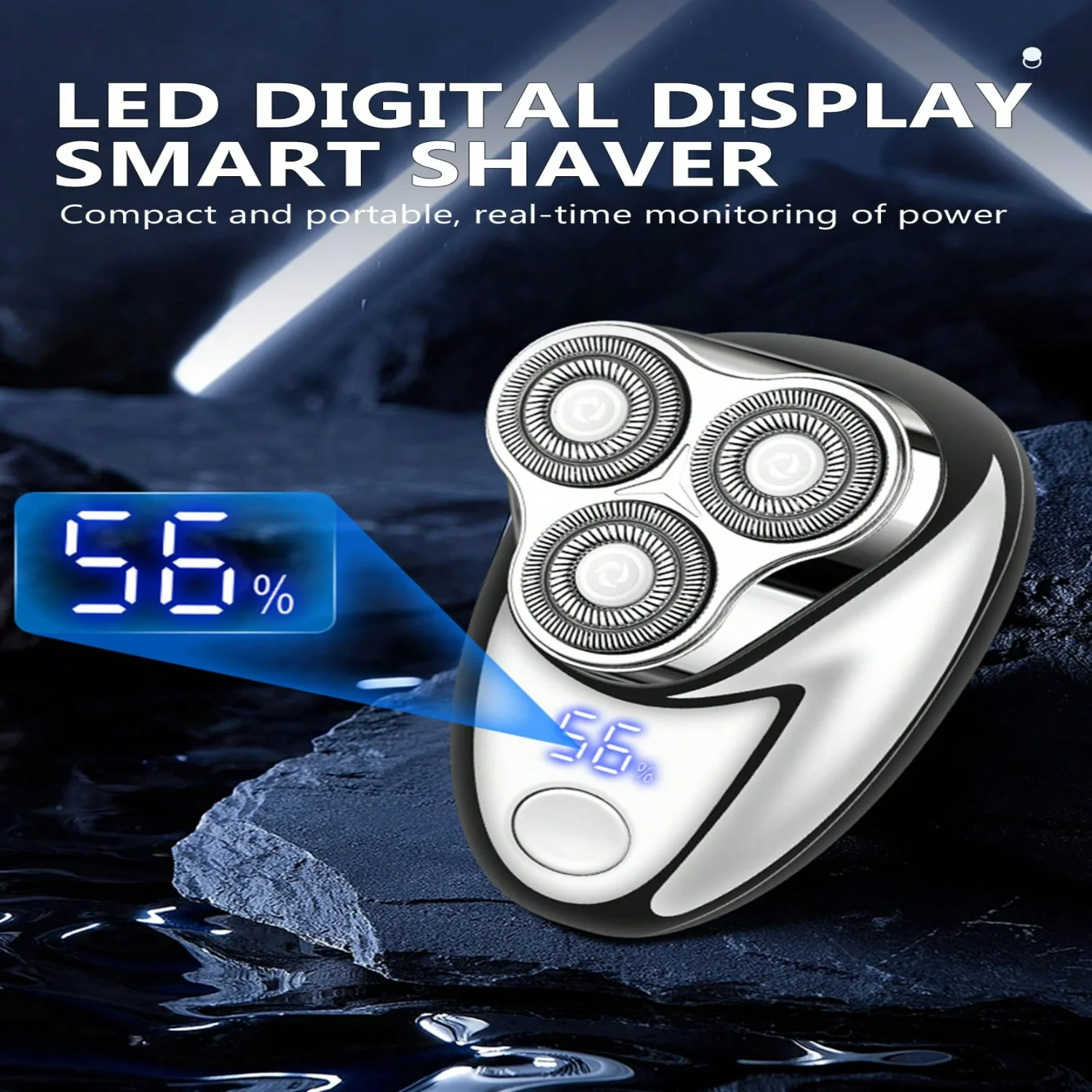 Rede de barbeador de 3 cabeças, totalmente lavável, ipx6, à prova d'água, para uso doméstico, carro, viagens e ao ar livre, 1 peça