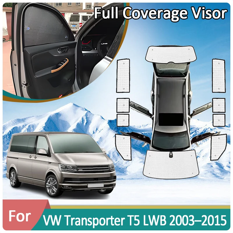 

Автомобильный полный солнцезащитный козырек для VW Transporter T5 LWB 2003~2015 2014 Caravelle солнцезащитный зонт наклейки на окна козырьки аксессуары