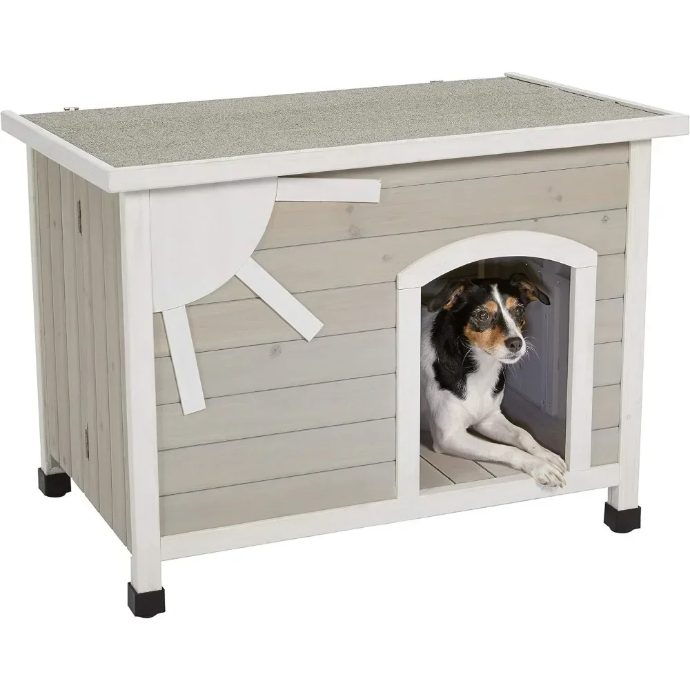 Puppy Folding Outdoor Wood Dog House No Tools Required for Assembly Dog House Ideal for Small Dog Breeds Pet Supplies Products