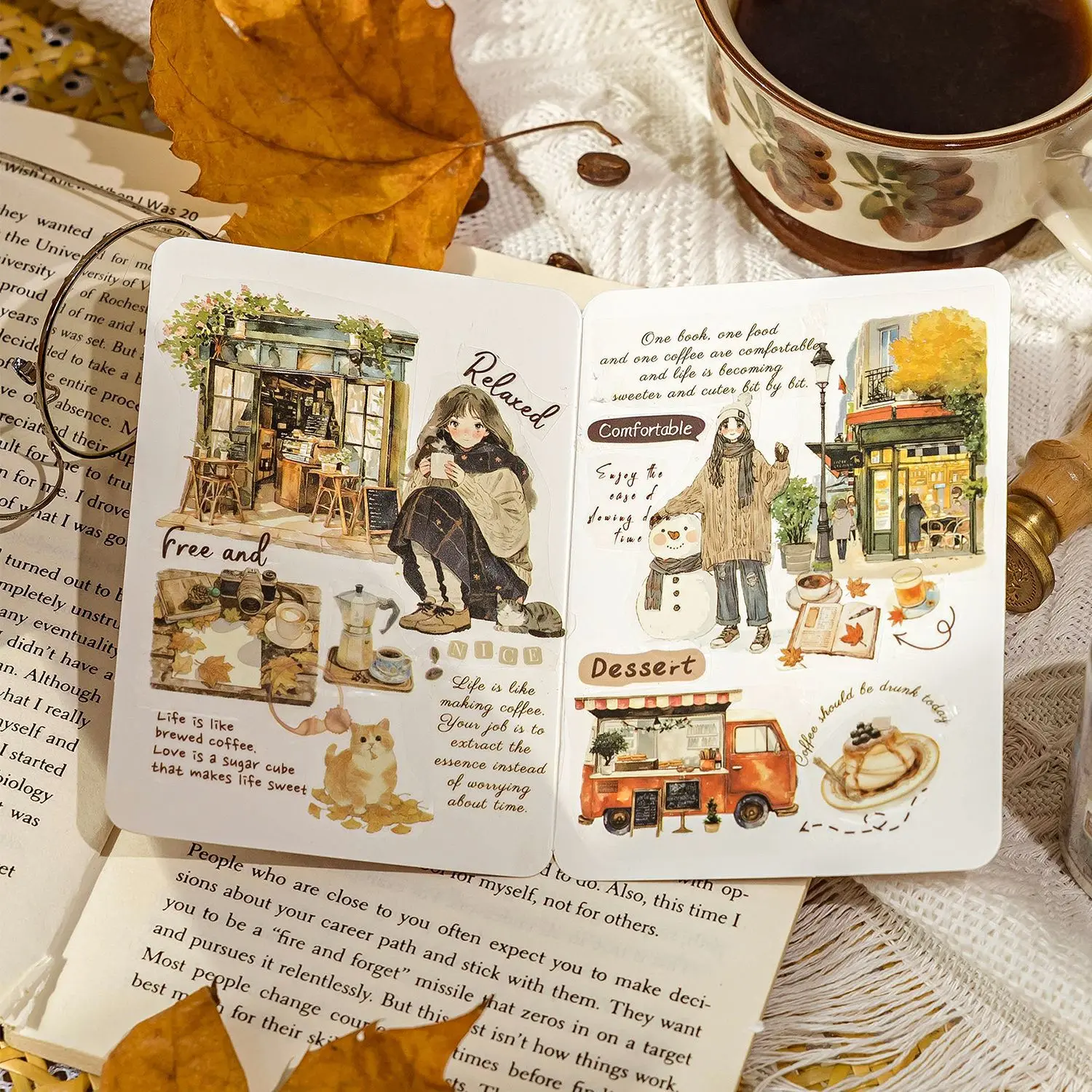 Mr.paper-レトロなキャラクターのストリートビューペットテープステッカー、スクラップブック、ノートブック、電話ケース、日記、装飾、文房具