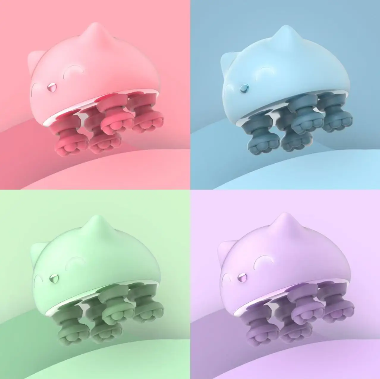 Automatic Rechargeable Electric Massager Human-Pet Dual Use Massager Cute styling Colorful Waterproof Massager