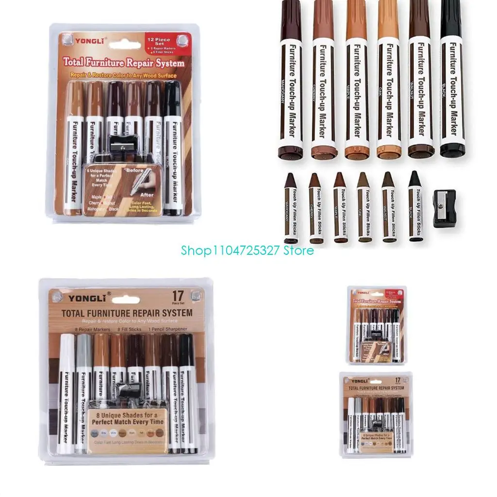 

D8KF Восковая ручка-карандаш для мебели для закрашивания пятен и царапин