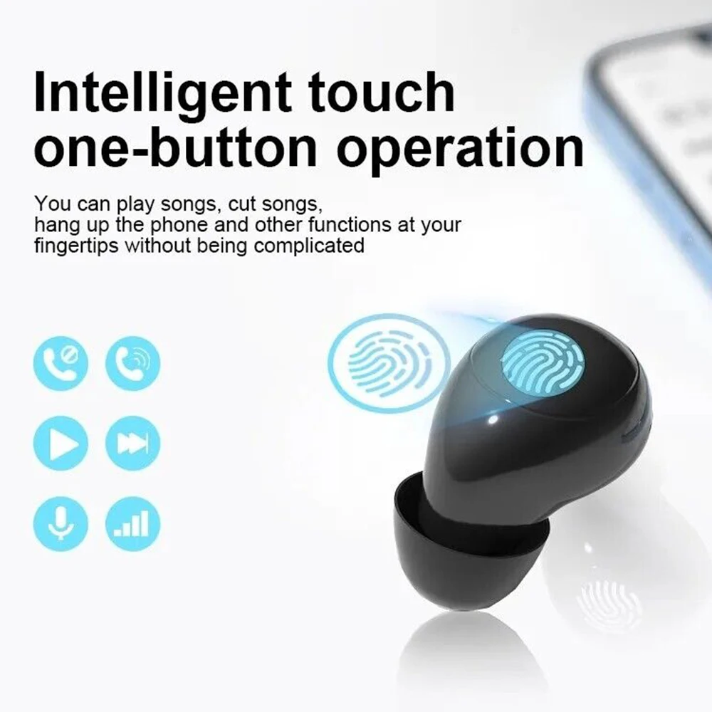 جديد SK18 سماعات أذن صغيرة غير مرئية سماعة لاسلكية تعمل بالبلوتوث 5.3 سماعات أذن صغيرة للنوم والعمل رياضية HD HIFI Bass سماعات جودة الصوت